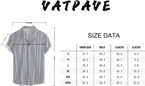 Vista 7 de VATPAVE Mens Casual Hawaiian Floral Shirts Short Sleeve Button Down Tropical Shirts Beach Summer Shirts