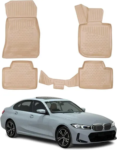Vista 12 de OMAC Alfombrillas para BMW Serie 3, E46, E90, E91, E92, alfombrillas de coche para todo tipo de clima, 3D, ajuste personalizado, alfombrilla de goma
