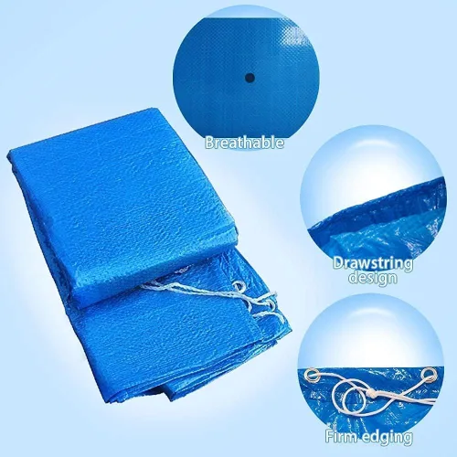 Vista 3 de Cubierta redonda de calefacción solar para piscina, azul, 12 pies