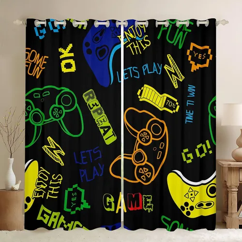 Vista 46 de Erosebridal Cortinas de baloncesto de béisbol, fútbol, rugby, tratamiento de ventanas para niños, niñas, adolescentes, con temática de deportes