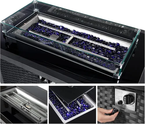 Vista 7 de U-MAX - Mesa para fogata a gas propano de 44 pulgadas para uso al aire libre