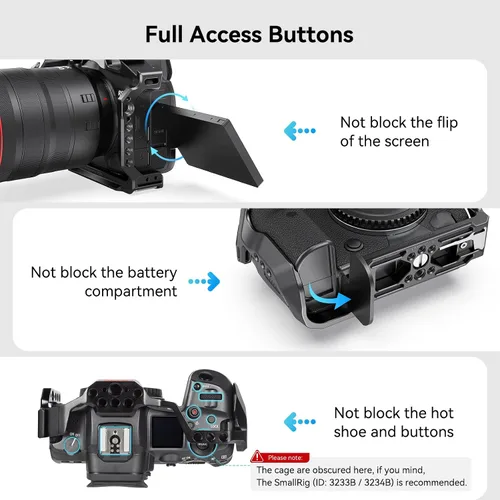 Vista 3 de SmallRig Jaula de cámara R5 R6 para cámara Canon EOS R5 y R6 2982