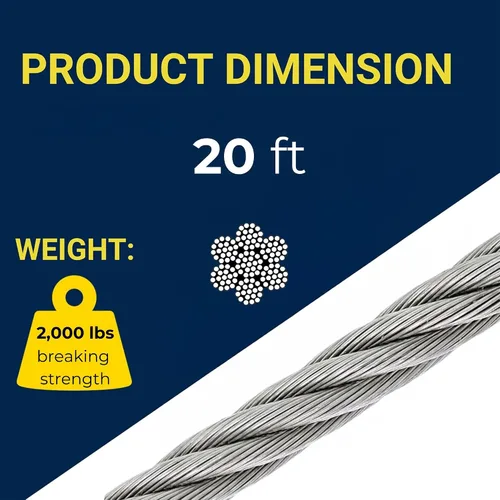 Vista 7 de Tie Down Engineering 59380 - Cable de cabrestante (1/8 pulgadas x 20 pies)