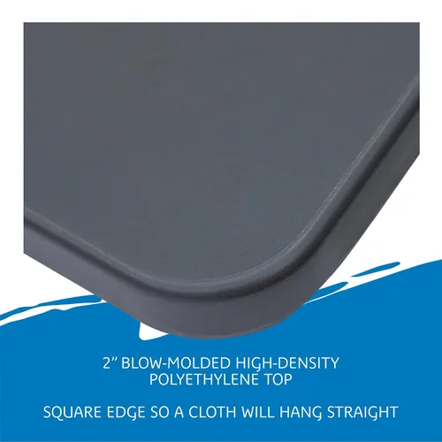 Vista 5 de Iceberg IndestrucTable Too - Mesa plegable de resina para banquetes, 24 x 48 pulgadas, color carbón