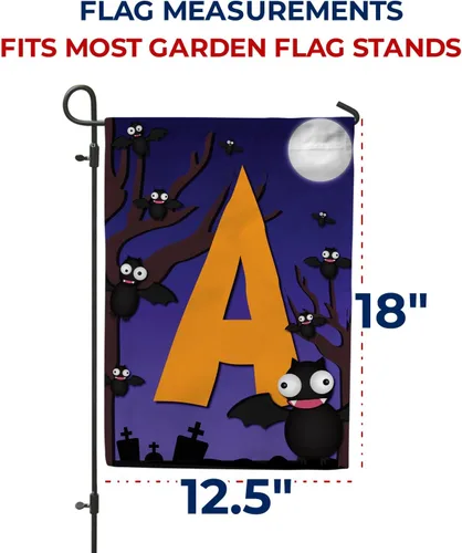 Vista 7 de Bandera de jardín con monograma de América Forever de 12.5 x 18 pulgadas, letra A de doble cara, banderas pequeñas para exteriores, fiestas, patio