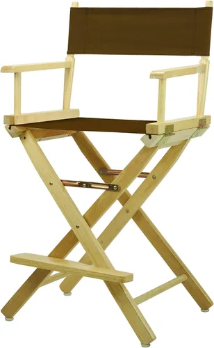 Vista 45 de Casual Home - Silla de director de 18 in, marco negro, lona negra, altura clásica Marco negro - Madera maciza