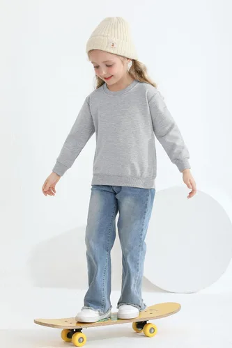 Vista 3 de Cooraby Paquete de 3 sudaderas para bebés y niñas pequeñas, sudadera de cuello redondo sin capucha, sudadera de manga larga con capucha