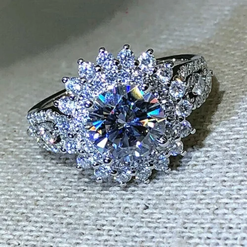 Vista 27 de Iumer - Anillo de zircón de dos piezas con incrustaciones de diamantes de imitación artificiales para mujer, talla 6-10.