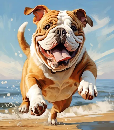 Vista 2 de ZMHZMY Kits de pintura por números, Bulldog inglés, bricolaje, lienzo digital, pintura al óleo, decoración artística para adultos principiantes