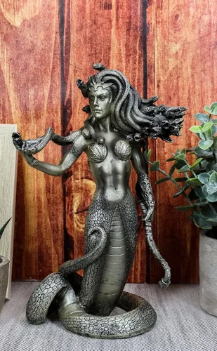 Vista 9 de Ebros Mitología griega El hechizo seductor de Medusa Estatua de 8 pulgadas de alto tentación de la diosa demoníaca Medusa Gorgonic Sister Figurine