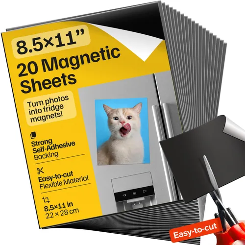 Vista 12 de Hojas magnéticas adhesivas autoadhesivas fuertes 4 piezas (22x28 cm/8.5x11") – Papel magnético personalizable para fotos, imanes adhesivos