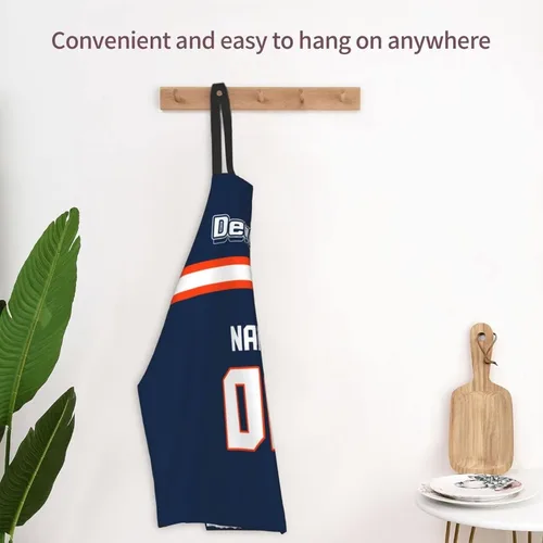Vista 4 de Delantal personalizado para mujeres y hombres, delantal de cocina personalizado para cocinero, diseño de nombre y número