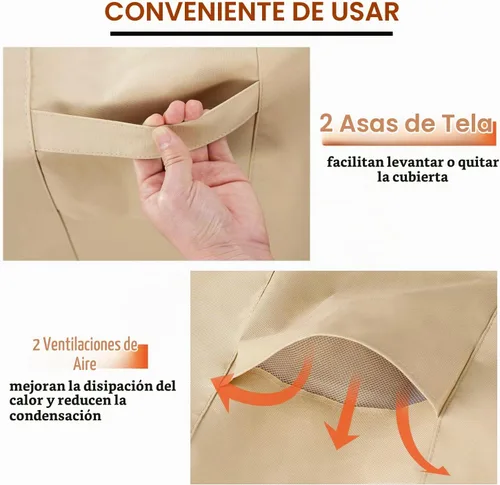 Vista 5 de Arcedo Funda para patio bistró, funda impermeable para muebles de exterior, funda resistente para mesa y sillas de bar, 80 pulgadas de largo x 32