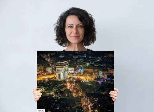Vista 5 de Arc de Triomphe by Night, Paris, France - Print/Canvas/Acrylic/Metal (Acrylic Print, 16x20 Inches)
