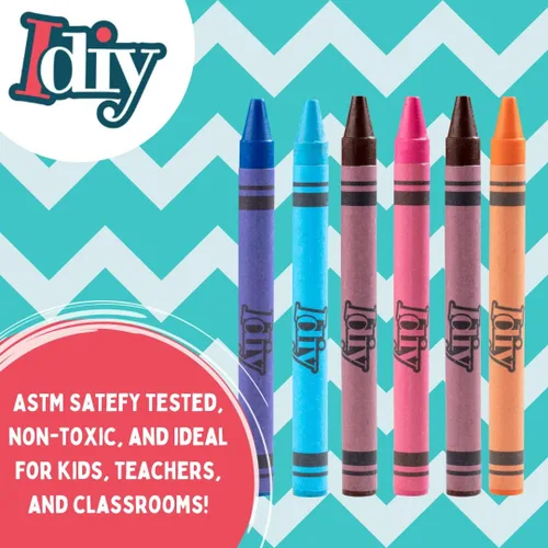Vista 4 de SCS Direct IDIY - Crayones de cera envueltos a granel, 480 unidades, 8 colores (60 de cada uno), seguridad ASTM probada y pre-clasificada