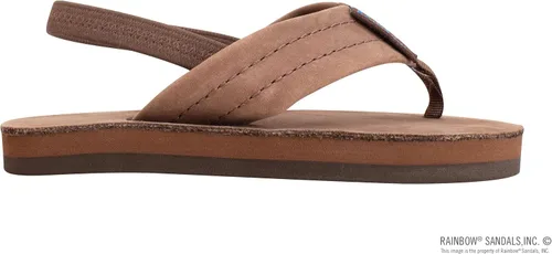 Vista 4 de Rainbow Sandals Sandalias de cuero de una sola capa para niños, Arco iris