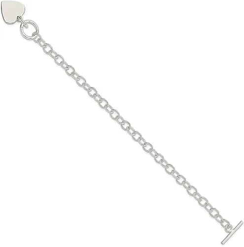 Vista 2 de ICE CARATS 925 Sterling Silver Engraveable Heart Charm Bracelet Love Link Fine Jewelry For Women Gifts For Her
