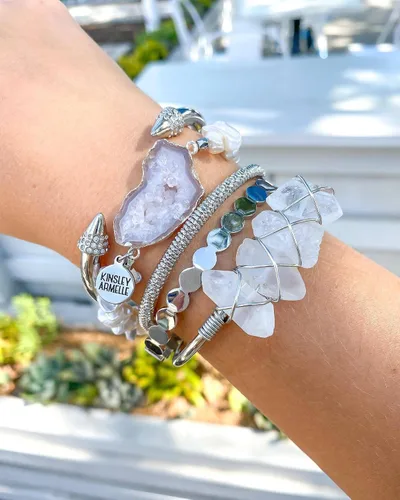 Vista 6 de Kinsley Armelle Pulsera Estrella de plata, calcedonia