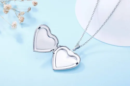 Vista 5 de YOUFENG - Collar con medallón con imágenes y letras del alfabeto A-Z, chapado en platino, regalo para mujer