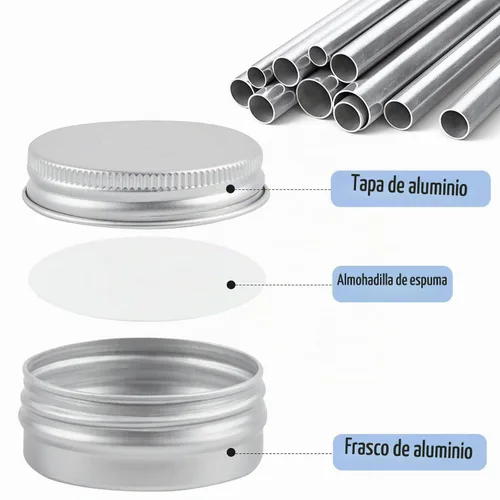 Vista 3 de TUZAZO Paquete de 12 latas de aluminio, recipiente de metal de 1/2 oz con tapas y etiquetas