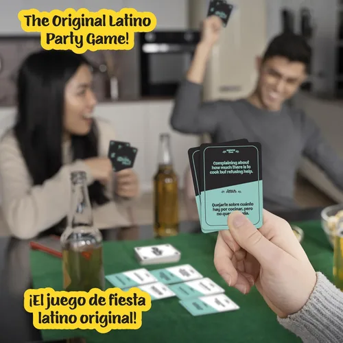 Vista 2 de Dios Mio! Juego de fiesta latina - 275 cartas en inglés y español para latinos, mayores de 17 años y 2+ jugadores 275 cartas en inglés