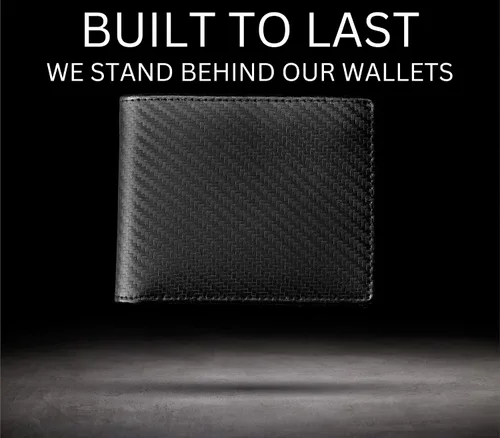 Vista 6 de Stealth Mode Cartera plegable de cuero para hombre con ventana de identificación y bloqueo RFID