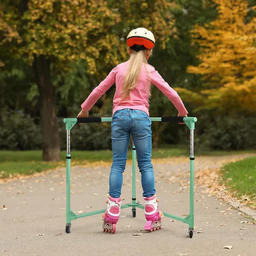 Vista 2 de GanFindX Patinador plegable para niños, patinaje sobre ruedas, entrenador de patinaje para niños pequeños, altura ajustable, caminante