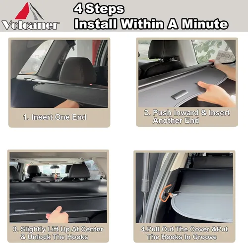 Vista 6 de Cubierta de carga para Toyota Corolla Cross 2026, accesorios 2022-2025, cubierta retráctil para maletero de seguridad para accesorios Corolla Cross