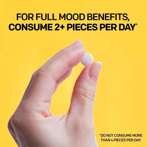 Vista 4 de Mood Bites - Suplemento de azafrán con vitamina B3, melocotón cítrico, 30 masticables