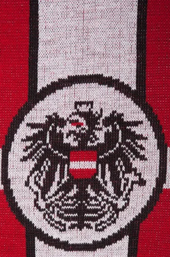 Vista 6 de Austria Bufanda tejida de fútbol Osterreich, blanco, rojo, negro (White, Black, Red)