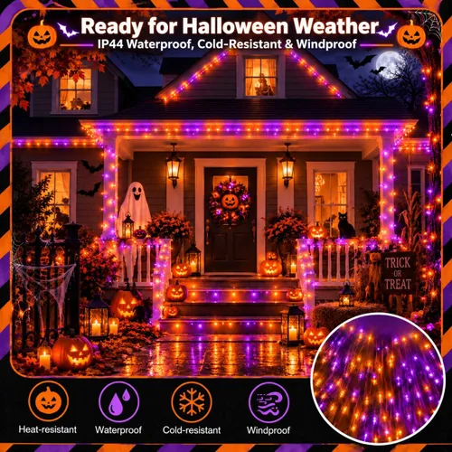 Vista 4 de 120LED 44FT Smart Color Cambio de Halloween Cadena de luces RGB App