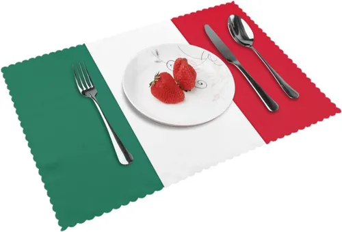 Vista 10 de Rectangular Placemats Set of 4, Heat Resistant Flag of Hawaii American Printed Kitchen Dining Table Mats