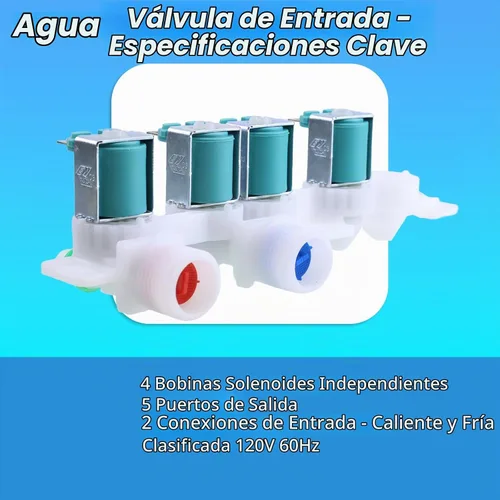 Vista 4 de DC97-15459H Válvula de entrada de agua de lavadora WA45M7050AW/A4