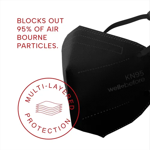 Vista 2 de Well Before KN95 Disposable Face Mask 10 Pack Individually Wrapped Mask with Adjustable Head strap