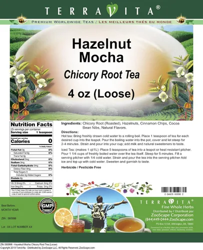 Vista 2 de Té de raíz de achicoria moca avellana (suelto) (4 oz, ZIN: 560996)