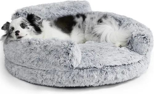 Vista 12 de EHEYCIGA Cama calmante de 20 pulgadas para perros pequeños y gatos, sofá Marrón