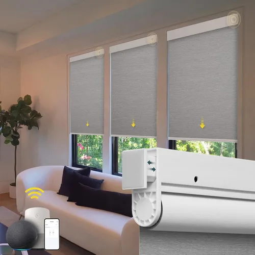 Vista 11 de Persianas motorizadas sin taladro, persianas automáticas para ventanas, persianas enrollables eléctricas con control remoto, persianas inteligentes