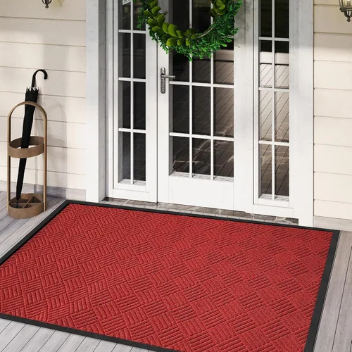 Vista 8 de tonchean Tapete para puerta delantera, 3 x 5 pies, resistente, para Gris