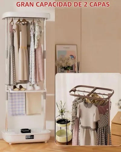 Vista 5 de Secadora Portátil, Mini Máquina de Cuidado de la Ropa con Control Remoto, Rápida/Fácil de Usar/Pequeña, Adecuada para Espacios Pequeños