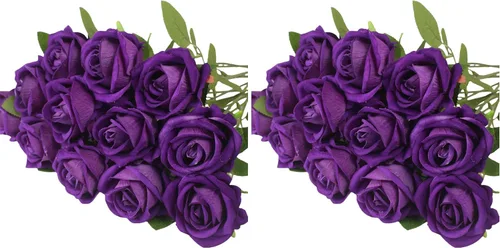 Vista 11 de Rosas artificiales negras, 12 piezas de rosas falsas a granel, ramo de rosas de seda realistas de tallo largo para centros de mesa, arreglos