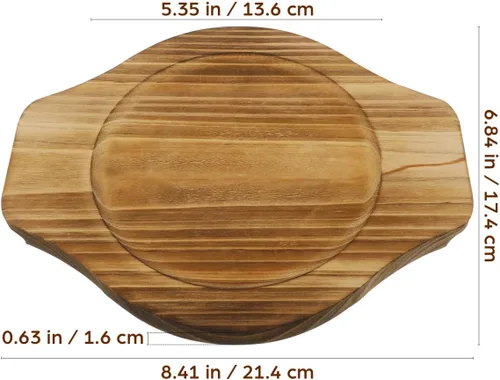 Vista 3 de UPKOCH Cuenco de piedra de madera salvamanteles 2pcs, 8.42 x 6.85 x 0.62 en soporte de tazón caliente