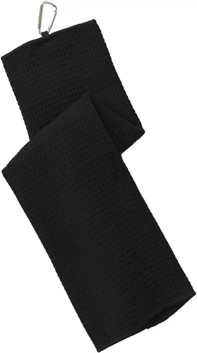 Vista 3 de Port Authority Toalla de golf de microfibra Waffle Negro