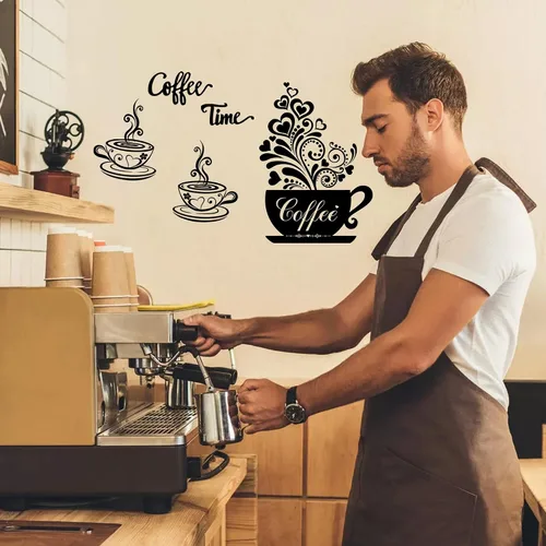 Vista 6 de Calcomanías de pared para cocina, vinilo para café, té, calcomanías