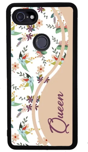 Vista 4 de Funda de goma negra personalizada con flores pastel vintage compatible con Google Pixel 10, 10 Pro, 10 Pro XL, 9a, 9 Pro, Pixel 9, Pixel 9 Pro XL