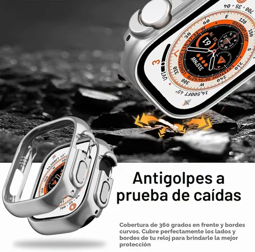 Vista 4 de Miimall - Funda para Apple Watch Ultra 1, 2, 3, 4 de 1.732 pulgadas, galvanoplastia de policarbonato duro [sin protector de pantalla], funda