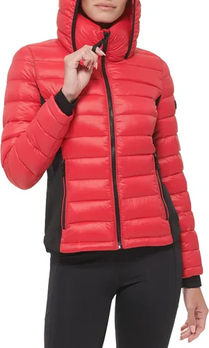 Vista 5 de Calvin Klein Chaqueta de paneles laterales ligera y casual para mujer resistente al agua