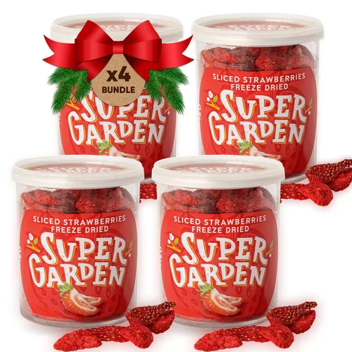 Vista 13 de Super Garden Piezas de fresa y frambuesa liofilizadas, sabrosas y nutritivas trozos de fresa y frambuesa liofilizadas, sin gluten, conservantes ni
