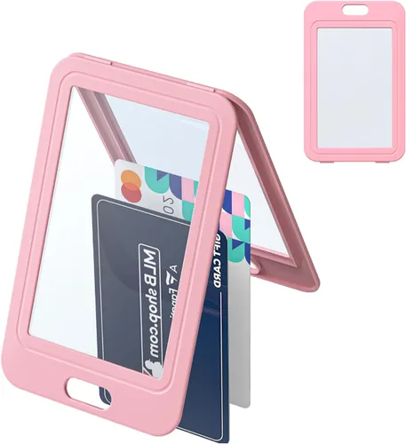 Vista 9 de Uniclife Paquete de 3 Portacarnet Deslizante con Ventanas de Doble Cara Funda Vertical de Plástico Duro Negro Bolsa Protectora de Tarjetas
