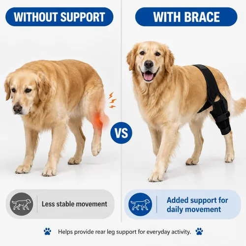 Vista 2 de Dog Knee Brace for Torn ACL/CCL, Hind Leg Support for Dogs (L)