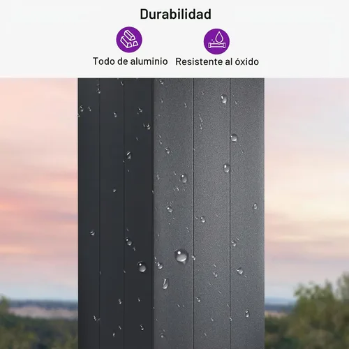 Vista 8 de PURPLE LEAF - Accesorio para pérgola con persiana, rejilla de aluminio 94AS de 3 paneles para privacidad óptima y control de la luz solar, pared